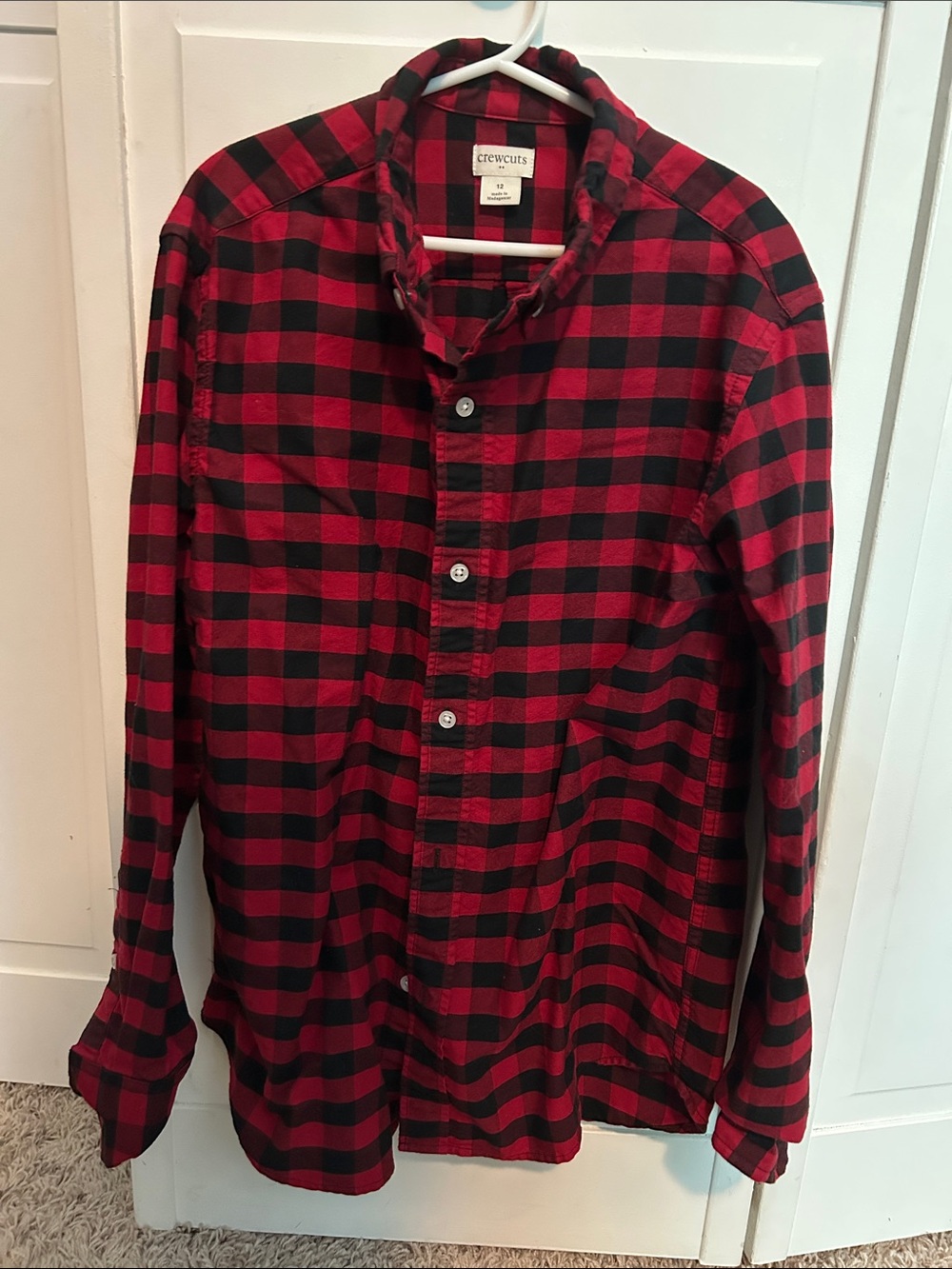 Crewcuts Red Black Buffalo Plaid Button-Down Shirt